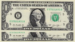 United States of America, 1 Dollar, 2013, AUNC(-), p537, Total 2 banknotes
Serial E
Estimate: 10-20 USD