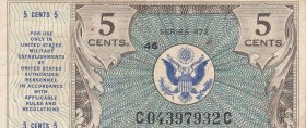 United States of America, 5 Cents, 1948, VF, pm15
 Serial Number: C04397932C
Estimate: 10-20 USD