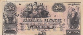 United States of America, 20 Dollars, 1800, UNC (-), 
Canal Bank New Orleans, There is stain on the banknote
Estimate: 40-80 USD