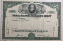 United States of America, 1964, XF, BOND SHARE
American Telephone And Telegraph Company
Estimate: 25-50 USD