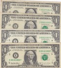 United States of America, 1 Dollar, 1988/1995/1999, VF/XF, p480a, p496, p504, (Total 4 banknotes)
Estimate: 25-50 USD
