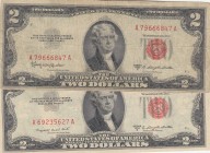 United States of America, 2 Dollars, 1953, FINE to XF, p380 , Total 2 banknotes
Estimate: 15-30 USD