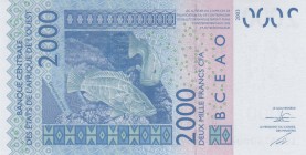 West African States, 2.000 Francs, 2003, UNC, p416D
 Serial Number: 15457809048
Estimate: 10-20 USD