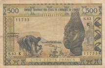 West African States, 500 Francs, 1959, FINE, p702kl
 Serial Number: 11735
Estimate: 30-60 USD