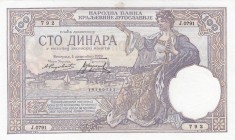 Yugoslavia, 100 Dinara, 1929, UNC, p27b
 Serial Number: J.0791 792
Estimate: 10-20 USD