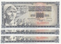 Yugoslavia, 1.000 Dinara, 1981, UNC, p92, Total 3 banknotes
Estimate: 10-20 USD