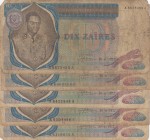 Zaire, 10 Zaires, 1972, POOR, p23a, (Total 5 banknotes)
Estimate: 25-50 USD