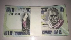 Zambia, 10 Kwacha, 1980/88, UNC, p26e, BUNDLE
Total 100 banknotes
Estimate: 40-80 USD