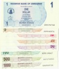 Zimbabwe, Total 8 banknotes
1 Dollar, 2006, UNC; 5 Dollars, 2006, UNC; 10 Dollars, 2006, UNC; 20 Dollars, 2006, UNC; 50 Dollars, 2006, UNC; 100 Dolla...