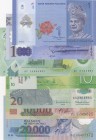 Mix Lot, 7 polymer plastic banknotes
Papua New Guinea, 2 Kina, 2018, UNC, pNew; Libya 1 Dinar, 2019, UNC, pNew; Nigeria 20 Naira, 2012, UNC, p34h; Vi...