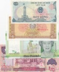 Mix Lot, UNC, 4 different banknotes
Jersey, 1 Pound, p32; Cambodia, 1 Riel, p28a; Viet Nam, 1 Dong, p 90; Somaliland, 1000 Shillings, p20a; , Serial ...