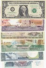 Mix Lot, UNC, Total 8 banknotes
Bhutan, 20 Ngultrums, 1992, p16b; Paraguay, 100 Guaranis, 1952-82, p205; Venezuela, 10 Bolivars, 1990, p61b; United S...