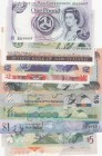 Mix Lot, UNC, 11 different banknotes
Bahamas, 1/2 Dollar, 2001, p68; Bahamas, 1/2 Dollar, 2019; Isle of Man Government, 1 Pound, 1983, p40c; Fiji, 2 ...