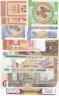 Mix Lot, UNC, 12 different banknotes
Mongolia, 5 Tuğrik, 1993; Somalia, 50 N Shilin=50 N Shillings, 1991, pR2; Zambia, 100 Kwacha, 2008, p37g; Mongol...