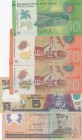 Mix Lot, UNC, Total 5 polymer plastic banknotes
Guatemala, 5 Quetzales, 2010, p122a; Nicaragua, 10 Cordobas, 2014, p209; Nicaragua, 20 Cordobas(2), 2...