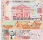 Mix Lot, UNC, 3 differant banknotes
Mauritus 100 Rupees , 2016, p156; Bolivia 20 Bolivanos 2015, p244; Surinam 5 Dollars, 2004, p157, Serial Number: ...