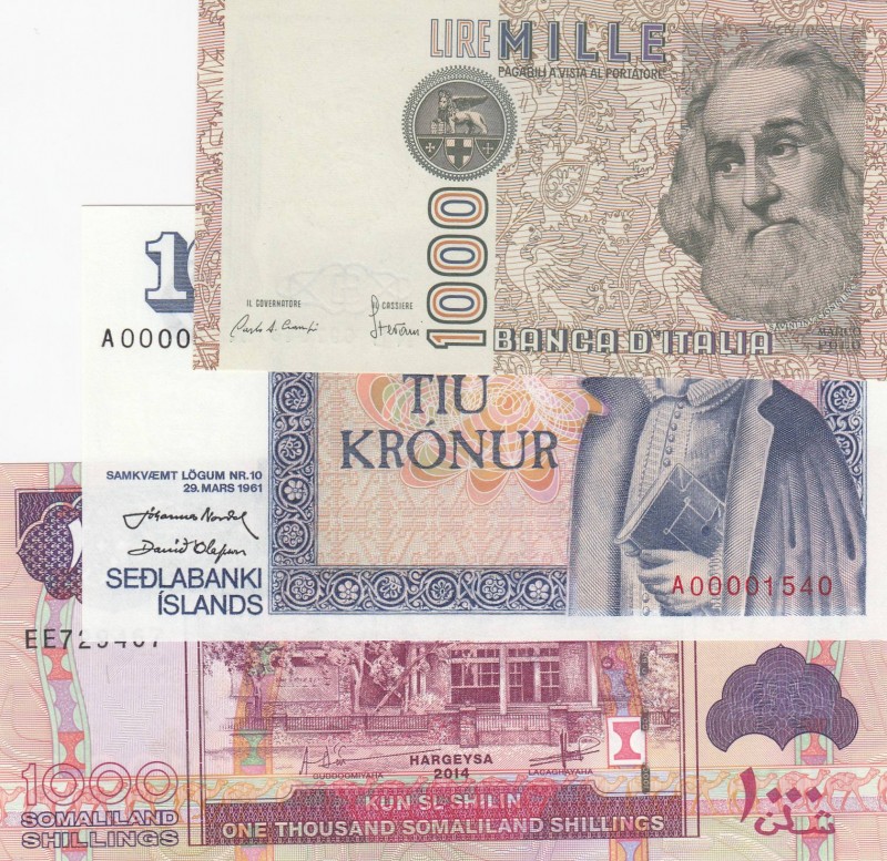 Mix Lot, UNC, Lot of 3 UNC banknotes from 3 different countries
Estimate: 15-30...