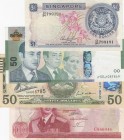 Mix Lot, XF, 4 different banknotes
Singapore, 1 Dollar, p1; Trinidat & Tobago, 50 Dollars, p50; Luxembourg,100 Franks, p56a; Moracco, 50 Dirhams, p72...