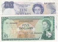 Mix Lot, VF, total 2 banknotes
New Zealand 10 Dollars, 1985/89, p172b; East Caribbean, 1965, p14g, Serial Number: NJR 325033, C7 393433
Estimate: 20...