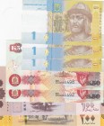 Mix Lot, Different 7 banknotes
Ukraine, 1 Hryvnia(3), 2014, UNC, p116Ac; Zambia, 50 Kwacha(2), 2009, UNC, p37; Yemen Arab Republic, 100 Rials, 2019, ...