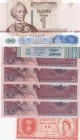 Mix Lot, Different 8 banknotes
China, 5 Jiao(4), 1980, UNC, p883a; Transnistria, 1 Rublei, 2007, UNC, p42a; 5 Rublei, 1994, UNC, p17; Tajikistan, 5 D...