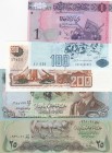 Mix Lot, Different 5 banknotes
Algeria, 100 Dinars, 1992, UNC, p137; 200 Dinars, 1983, UNC, p135; Iraq, 25 Dinars, 1986, UNC, p73a; 25 Dinars, 1990, ...