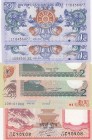 Mix Lot, Total 6 banknotes
Bhutan, 1 Ngultrum(2), 2006, UNC, p27a; 5 Ngultrum, 2011, UNC, p28b; Bangladesh, 2 Taka, UNC, p52a; 2 Taka, UNC, p52c; Nep...