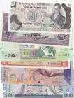 Mix Lot, Total 6 differant LATIN COUNTRIES banknotes
Venezuela, 10 Bolivares, 1990, Unc; Colombia, 20 Pesos Oro, 1983, Unc; Peru, 10 Soles De Oro, 19...