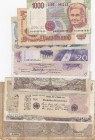 Mix Lot, Total 10 differant EURAPEAN COUNTRIES banknotes lot
Yugoslavia, 100 Dinar, fine; Great Britain, 1 Pound, 1967, vf; Greece, 1.000 Drachmai, 1...