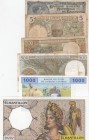 Mix Lot, Total 6 banknotes
Central African States, 500 Francs, 1997, FINE, p501Nd; 1.000 Francs, 2002, UNC, p207U; West African States, 5 Francs, 193...