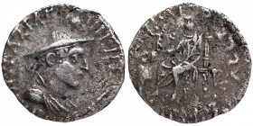 Silver Drachma Coin of Antialcidas of Indo Greeks.