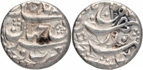 Silver One Rupee Coin of Akbar of Allahabad Mint.