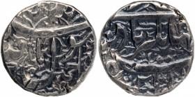 Silver One Rupee Coin of Jahangir of Ahmadnagar Mint.