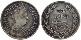 Silver One Rupee Coin of Sayaji Rao III of Baroda State.