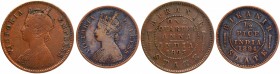 Set of  Two Copper Denomination coins of Ganga Singhji of Bikaner.