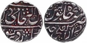 Silver One Rupee Coin of Daulat Rao of Ujjain Dar ul Fath Mint of Gwailor.