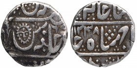 Silver One Rupee Coin of Malhar Nagar Mint of Indore State.