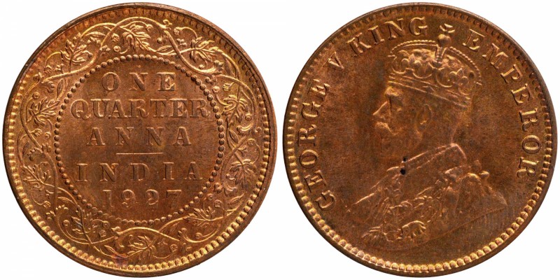 British India
Anna 1/4 
Anna 1/4
1927, King George V, Bronze 1/4 Anna, Calcut...