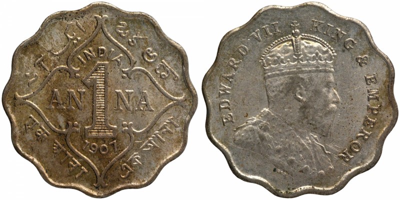 British India
Anna 1
Anna 01
1907, King Edward VII, Cupro-Nickel 1 Anna, Bomb...