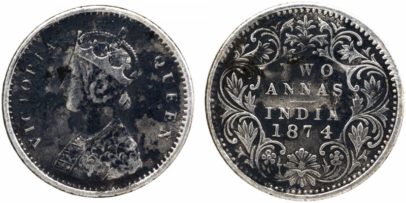 British India
Annas 2 (Silver)
Annas 02 
1874, Victoria Queen, Silver 2 Annas...