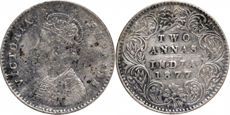 British India
Annas 2 (Silver)
Annas 02 
1877, Victoria Empress, Silver 2 Ann...