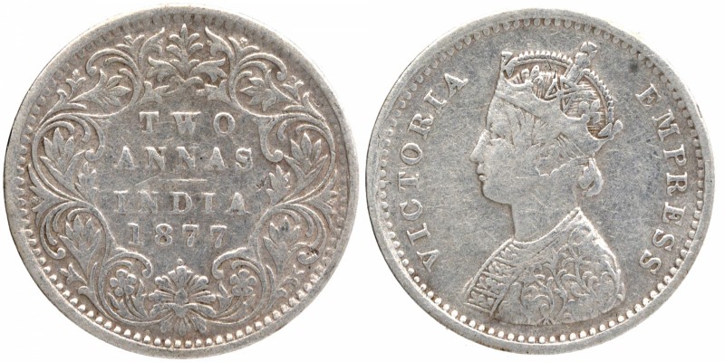 British India
Annas 2 (Silver)
Annas 02 
1877, Victoria Empress, Silver 2 Ann...
