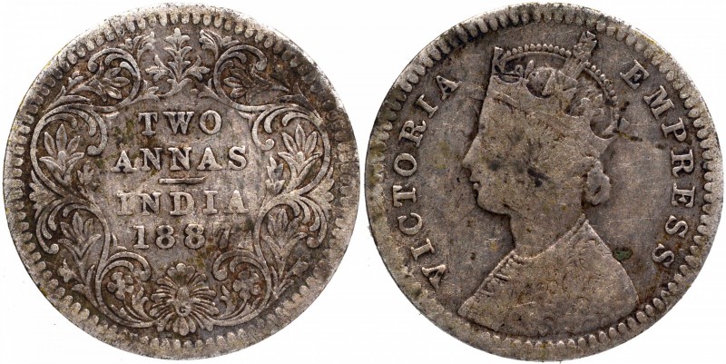 British India
Annas 2 (Silver)
Annas 02 
1887, Victoria Empress, Silver 2 Ann...