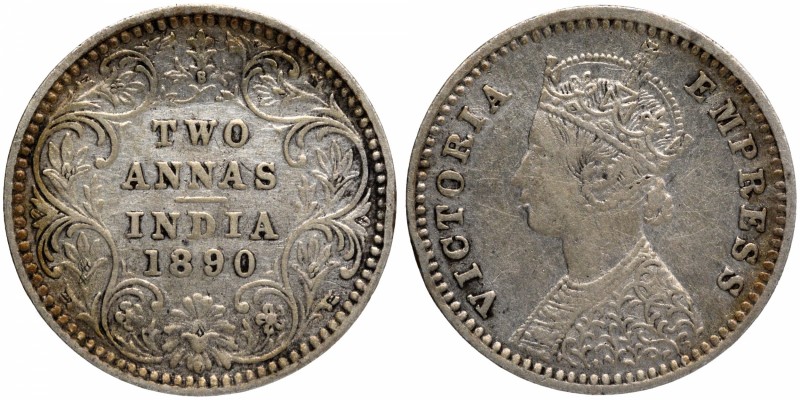 British India
Annas 2 (Silver)
Lot of 02 Coins
1890, Victoria Empress, Silver...