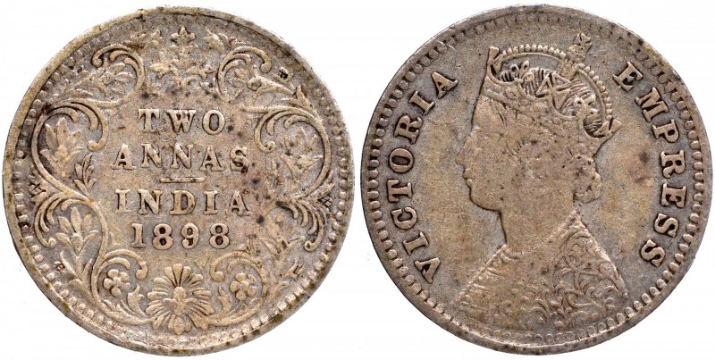 British India
Annas 2 (Silver)
Annas 02 
1898, Victoria Empress, Silver 2 Ann...