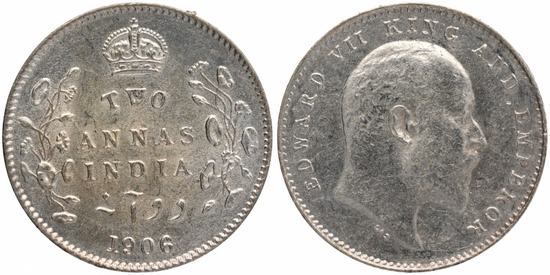 British India
Annas 2 (Silver)
Annas 02 
1906, King Edward VII, Silver 2 Anna...