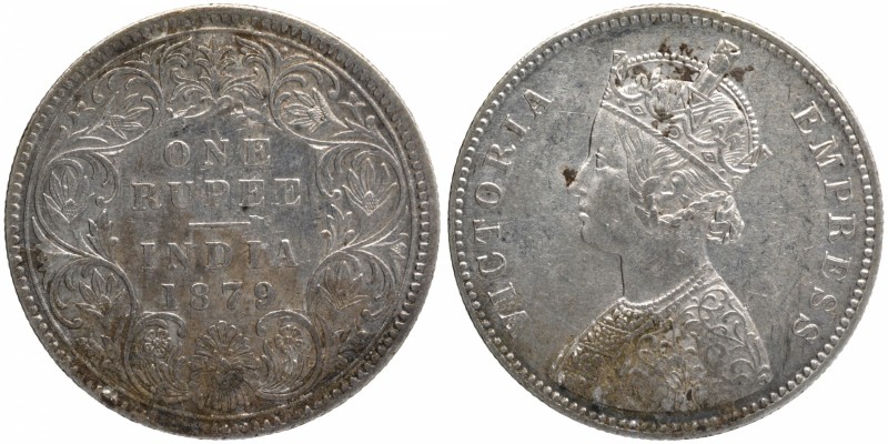 British India
Rupee 1
Rupee 01
1879, Victoria Empress, Silver Rupee, Calcutta...