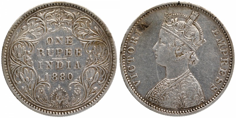 British India
Rupee 1
Rupee 01
1880, Victoria Empress, Silver Rupee, Bombay M...