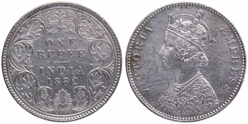 British India
Rupee 1
Rupee 01
1882, Victoria Empress, Silver Rupee, Bombay M...