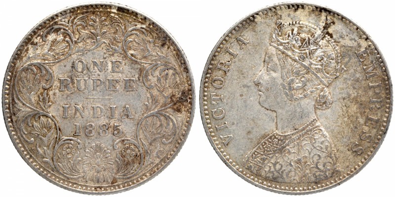 British India
Rupee 1
Rupee 01
1885, Victoria Empress, Silver Rupee, Bombay M...